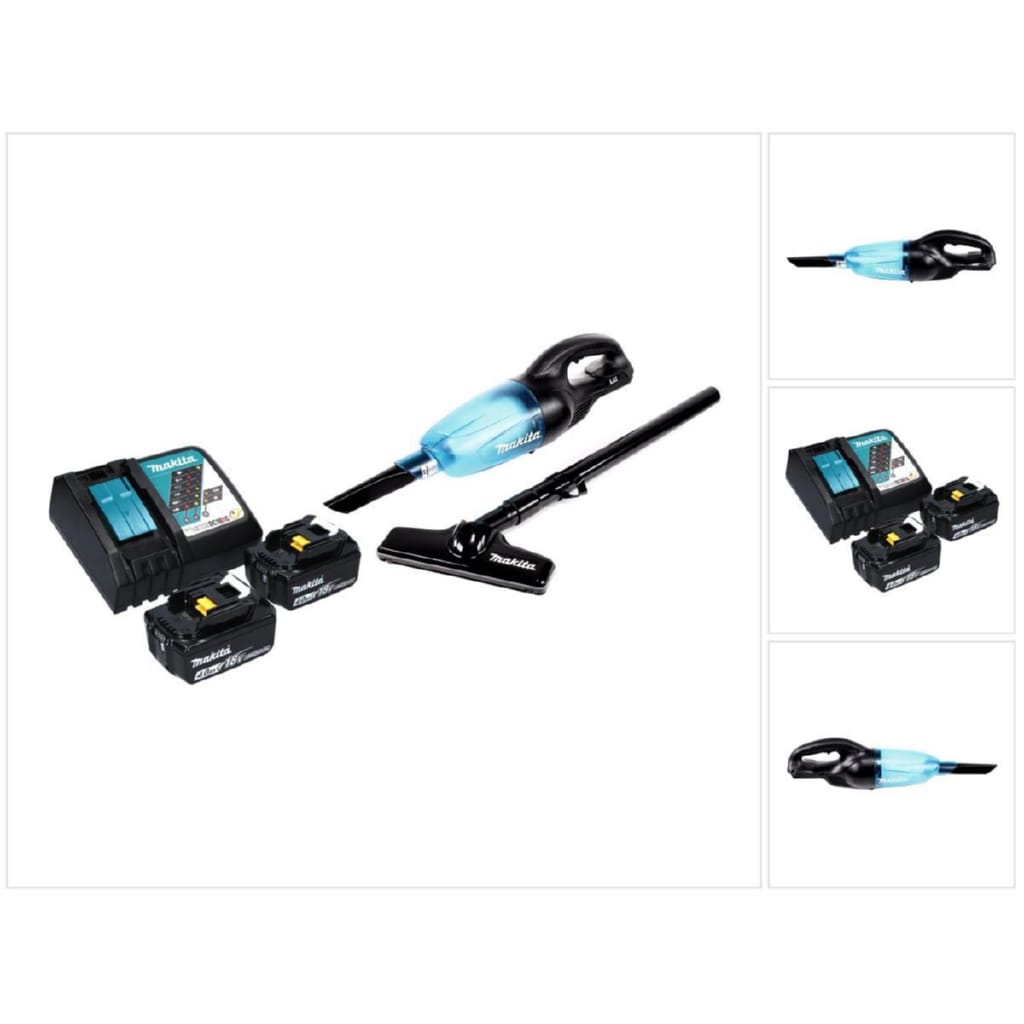 Makita Akku-Handstaubsauger DCL 180 RM B Akku Staubsauger 18 V Schwarz + 2x Akku 4,0 Ah + Ladeger