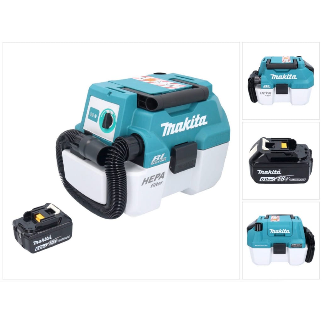 Makita Akku-Handstaubsauger DVC 750 LG1 Akku Staubsauger LXT 18 V 67 mbar 7,5 l Brushless + 1x Ak