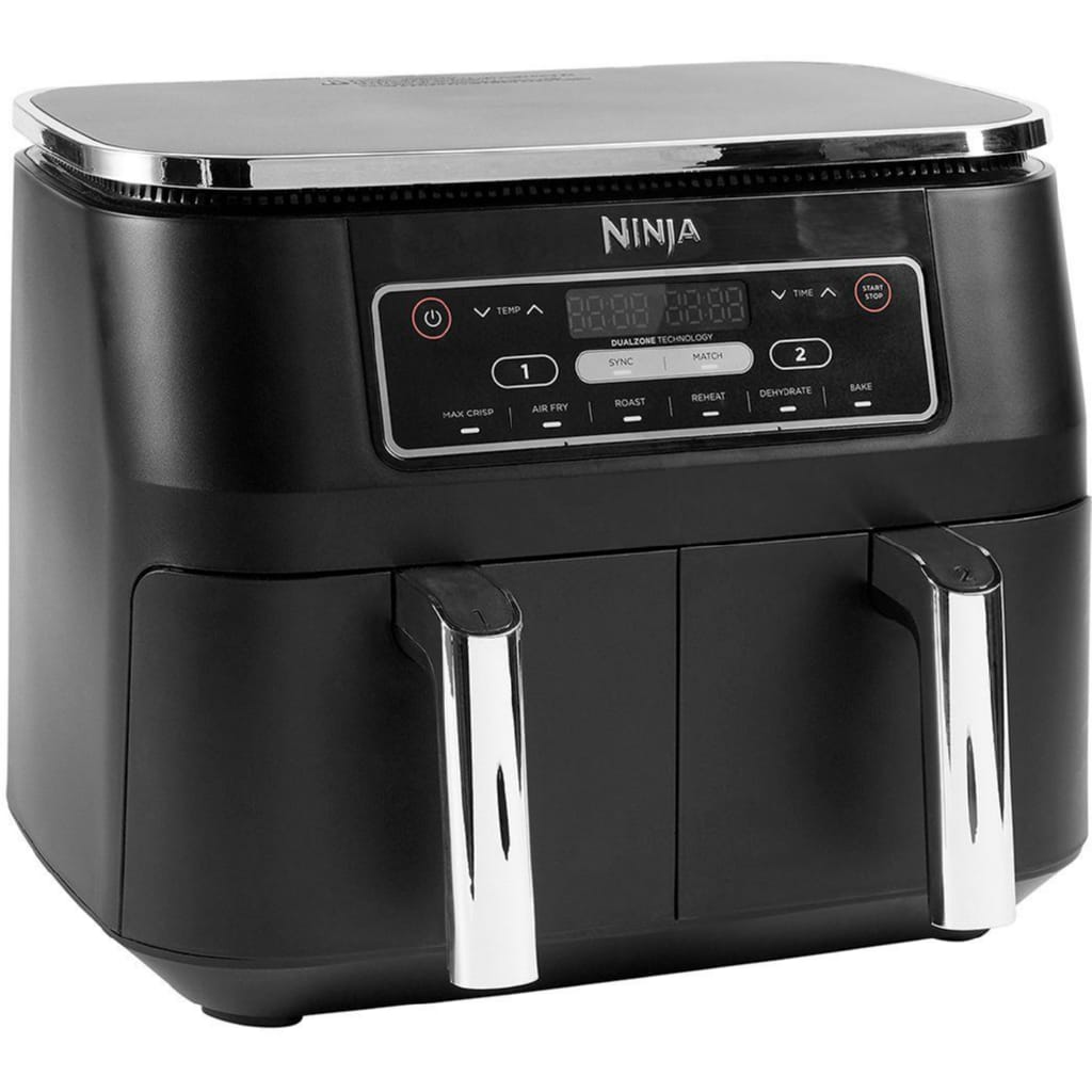 NINJA Heißluftfritteuse Foodi Dual Zone AF300EU, 2400 W, je 0,9 kg Kapazität incl. 2x Knusperblech