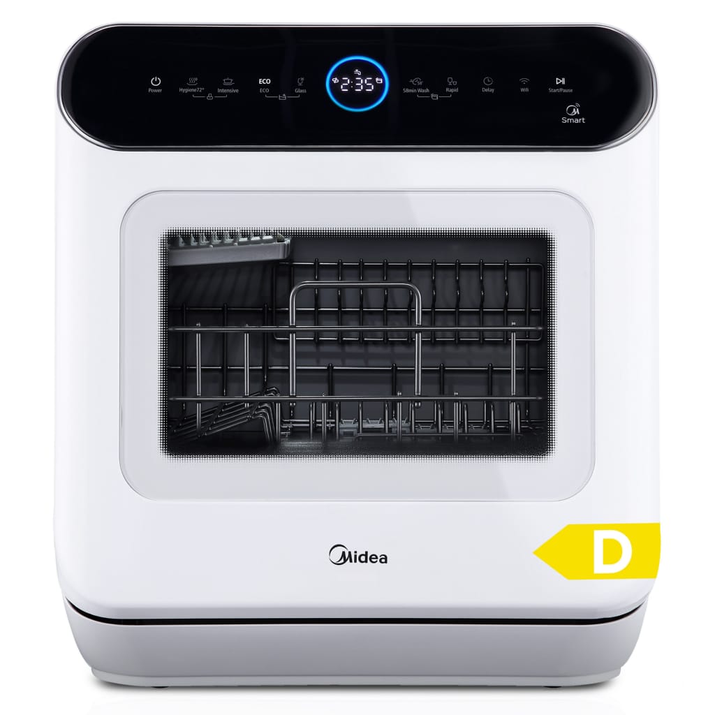Midea Tischgeschirrspüler MDWMT0305EW-WE, 3 Maßgedecke, mit/ohne Festwasseranschluss, Automatischer Türöffner, IOT