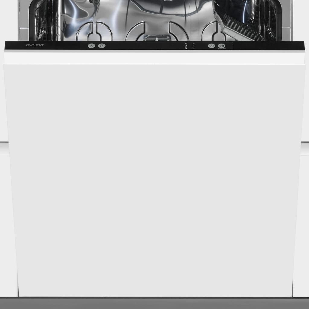 exquisit vollintegrierbarer Geschirrspüler 1014 EGSP1014-E-450D schwarz, 11,9 l, 14 Maßgedecke, 14 Maßgedecke & flüsterleise 49 dB – stark und angenehm ruhig