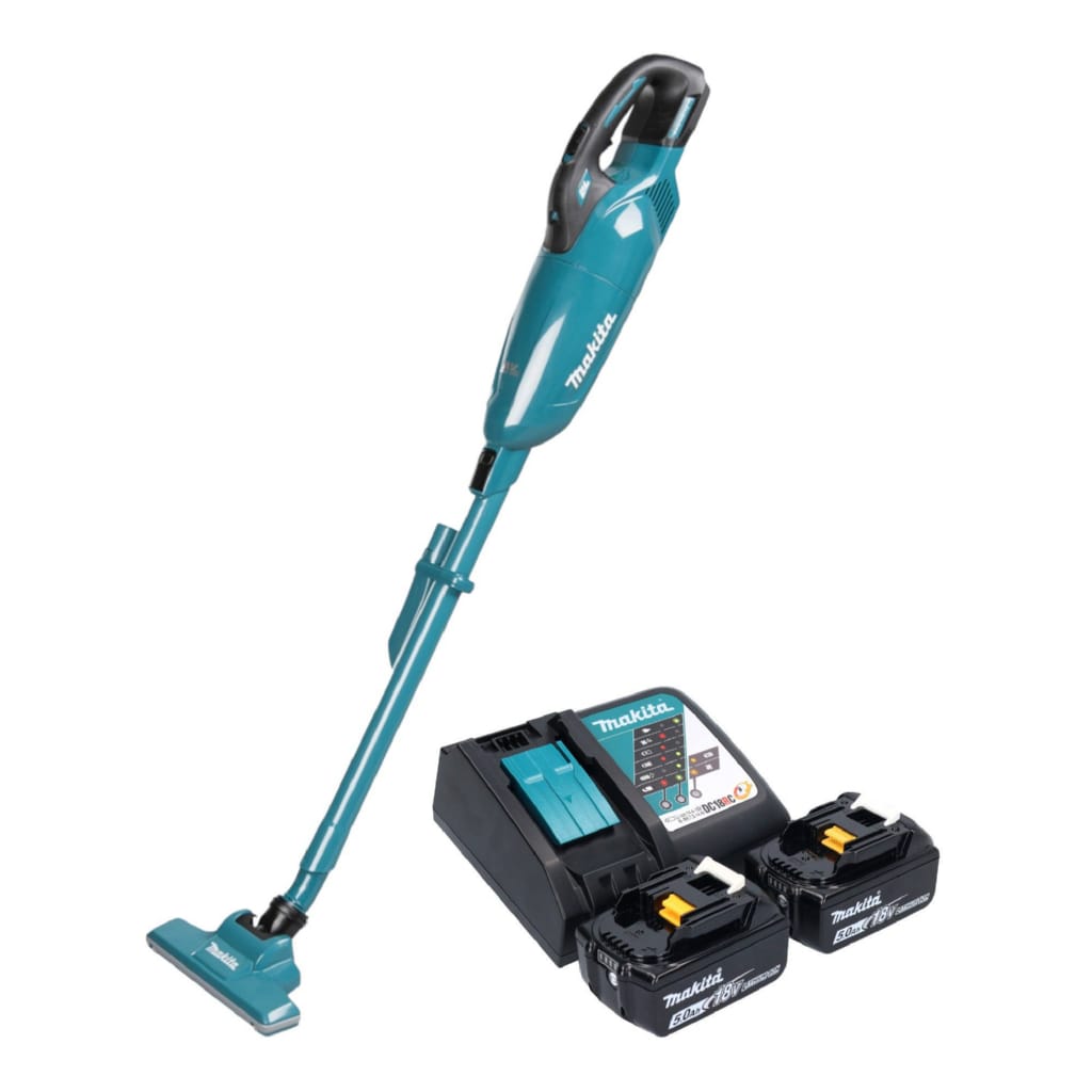 Makita Akku-Handstaubsauger DCL 283 FRT 18 V 0,73 l Brushless + 2x Akku 5,0 Ah + Ladegerät