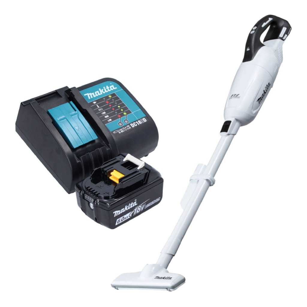 Makita Akku-Handstaubsauger DCL 281 FSG1W 18 V weiß Brushless + 1x Akku 6,0 Ah + Ladegerät