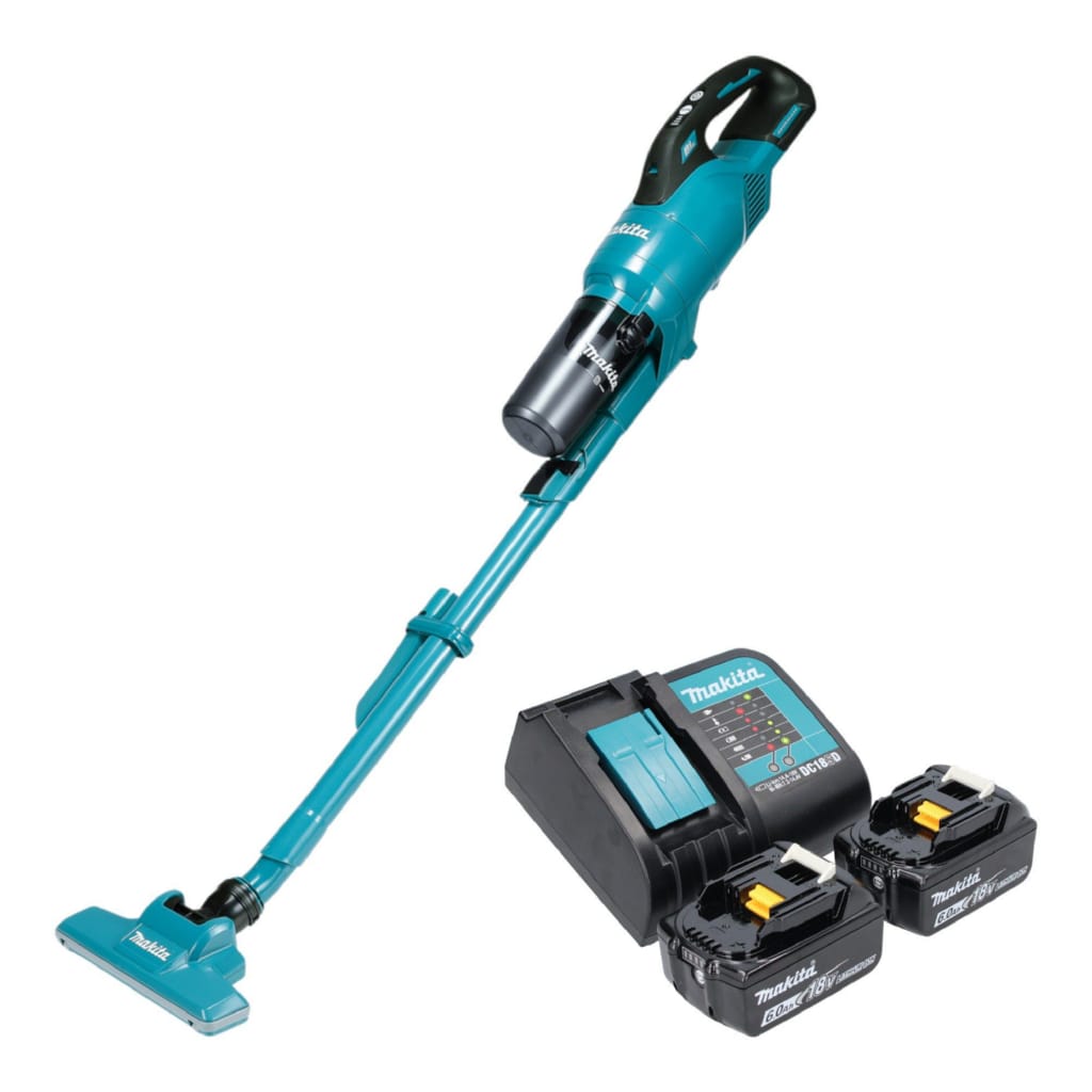 Makita Akku-Handstaubsauger DCL 286 FSG2 Akku Staubsauger 18 V 0,25 l + 2x Akku 6,0 Ah + Ladegerät
