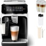 Philips Kaffeevollautomat EP3343/50 3300 Series, 6 Getränke (heiß oder eisgekühlt), LatteGo-Milchsystem, SilentBrew Technologie, Weiß-Schwarz