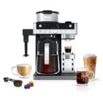 NINJA Filterkaffeemaschine und Espresso-Kapselmaschine Prestige DualBrew System CFN802EU, 1,8l Kaffeekanne, Papierfilter, 3 Variationen und 10 Getränkegrößen, mit einklappbarem Aufschäumer