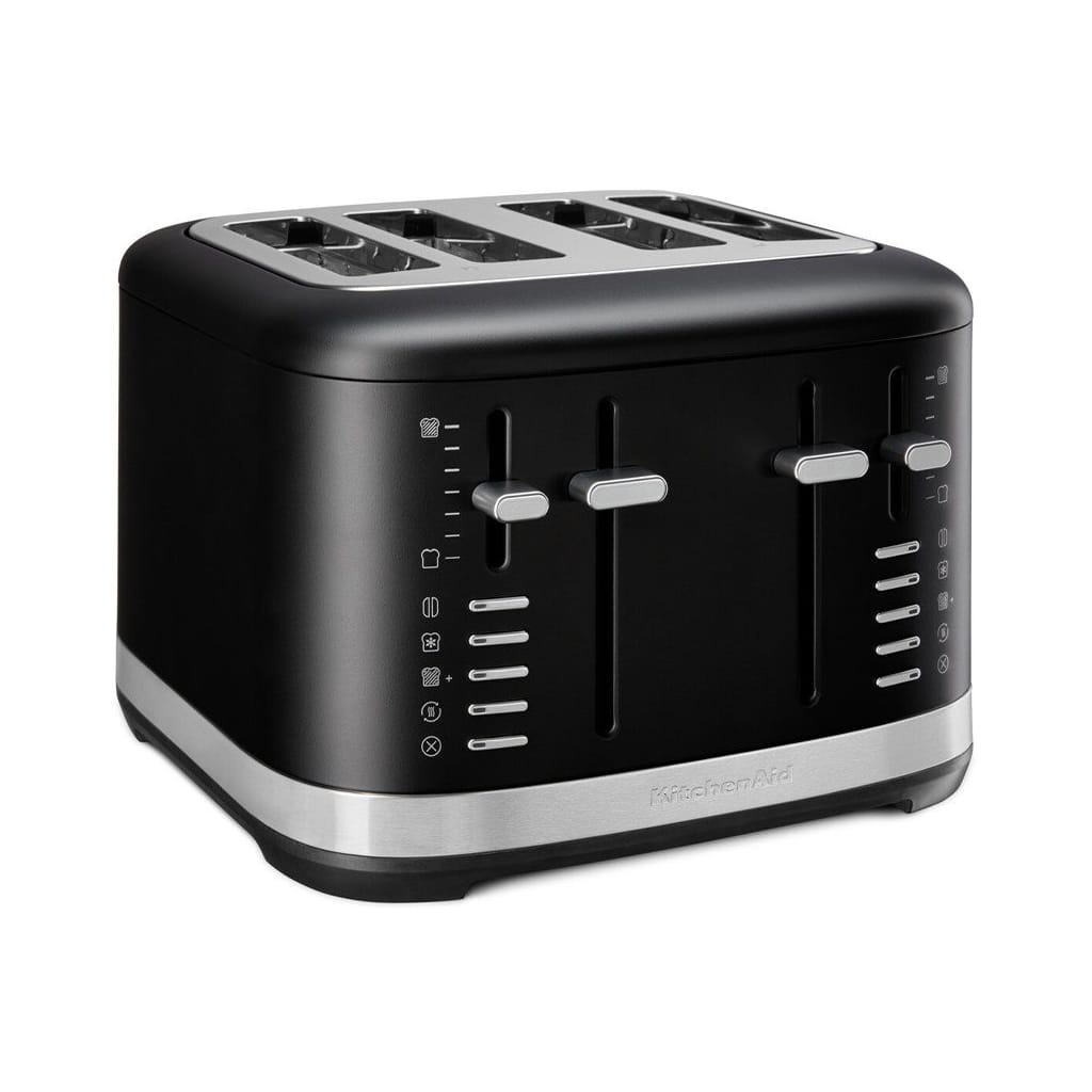 KitchenAid Toaster 5KMT4109EBM, 4 kurze Schlitze, für Zum Toasten verschiedenster Formen und Größen von Brot, einschließlich hausgemachtem Brot, 1960 W, 7-stufiger Bräunungsgradregler, 4 Funktionen, Beleuchtete Schlitze