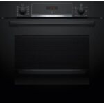 BOSCH Backofen Schwarz Hydrolyse Pizzafunktion Teleskopauszug HBA534EB3, mit 1-fach Teilauszug