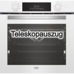 BEKO Backofen Teleskopauszug SteamShine® weiß BBIM14300WMS, mit 1-fach Teilauszug