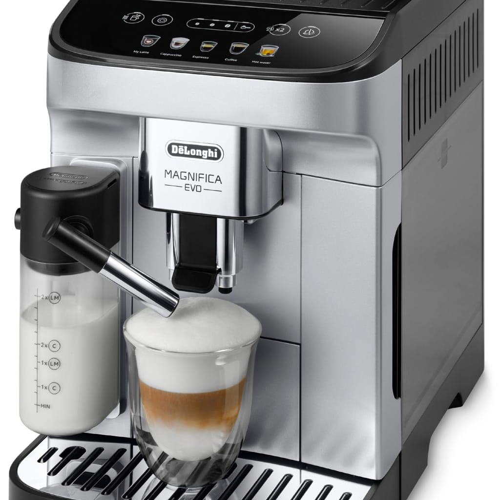De'Longhi Kaffeevollautomat Magnifica Evo ECAM290.61.SB- 5 Rezepte, perfekter Milchschaum, LatteCrema Milchsystem, automatische Entkalkung und Reinigung